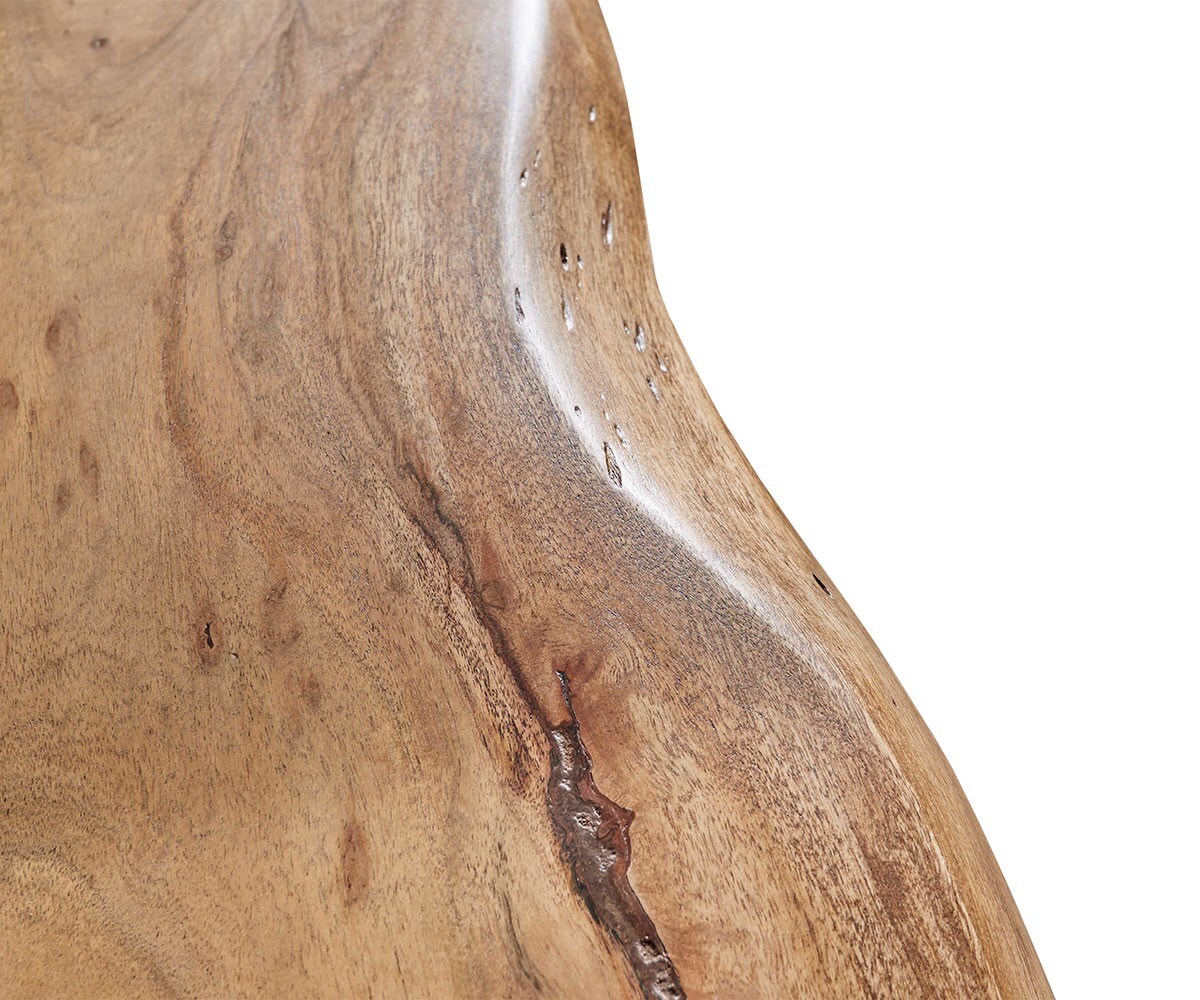 Table-à-manger Edge 140x90 acacia nature métal incliné Live-Edge 4