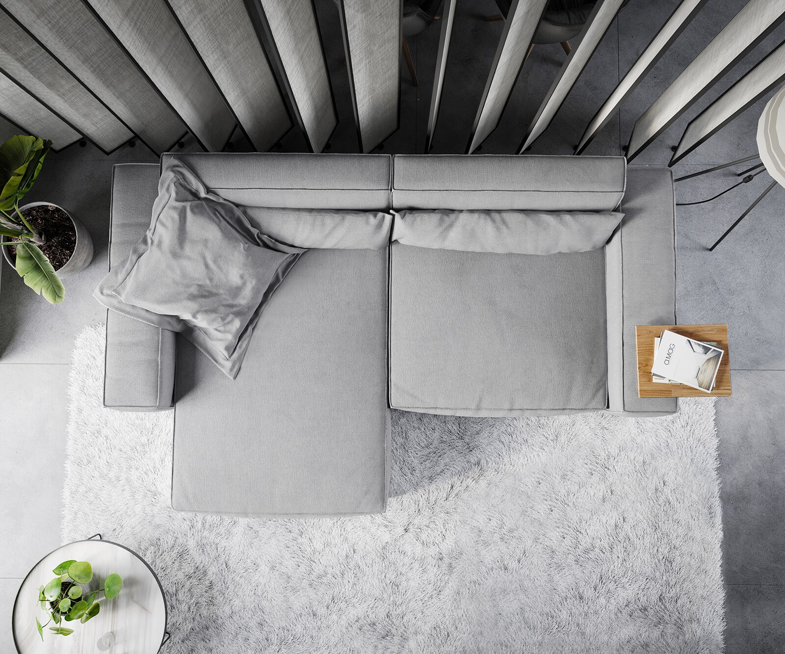 Ecksofa Sirpio XL 270x170 cm Mikrofaser Grau Recamiere variabel 5