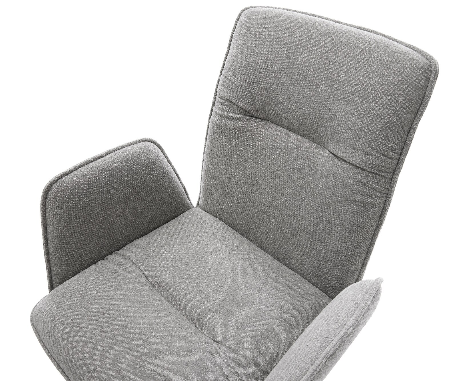 Drehstuhl Vinja-Flex Strukturstoff Soft Grau Kreuzgestell breit Weiß 360° drehbar Wippfunktion 4