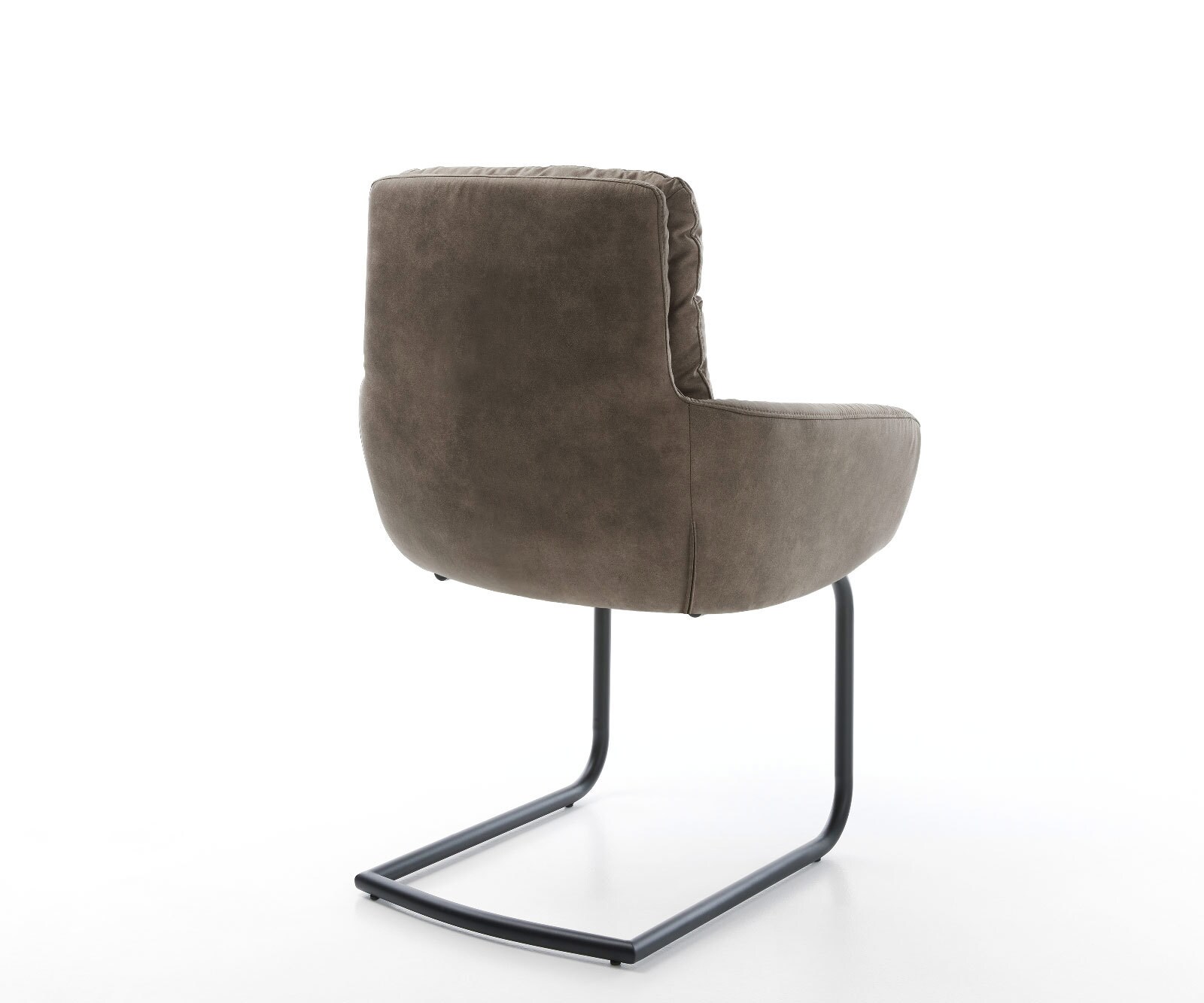 Freischwinger Abelia-Flex mit Armlehnen Mikrofaser Taupe Vintage Freischwinger rund Schwarz 4