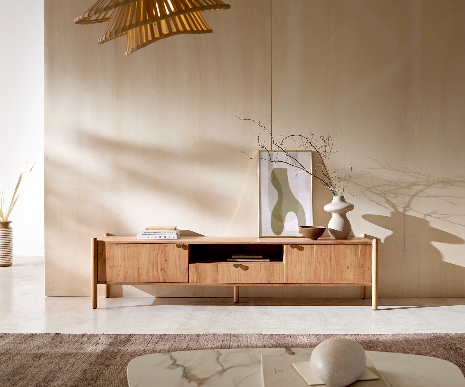 Lowboard Caius 175 cm Akazie Aura 2 Türen 1 Schublade 1 Fach 1 Lowboard Caius 175 cm Akazie Aura 2 Türen 1 Schublade 1 Fach 1