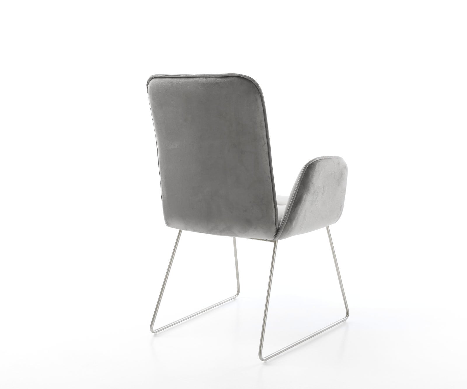 Esszimmerstuhl Vinja-Flex Samt Grau Kufengestell Edelstahl 4 Esszimmerstuhl Vinja-Flex Samt Grau Kufengestell Edelstahl 4