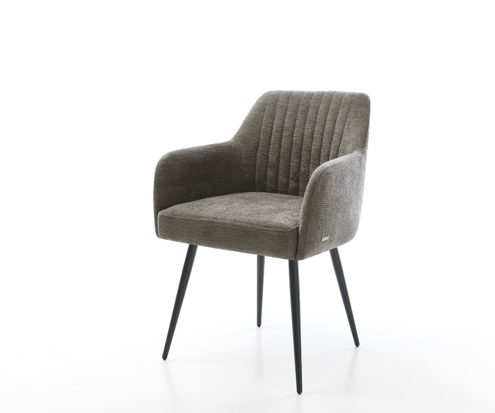 Esszimmerstuhl Greg-Flex Bouclé Soft Schlamm 4-Fuß konisch Schwarz Taschenfederkern 1