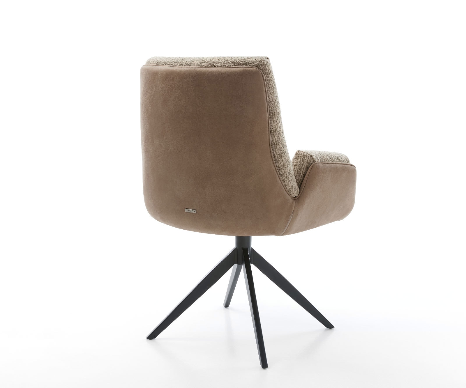 Chaise-pivotante Clea-Flex tissu mixte couleur boue pied croisé large noir pivotement sur 360° 3 Chaise-pivotante Clea-Flex tissu mixte couleur boue pied croisé large noir pivotement sur 360° 3