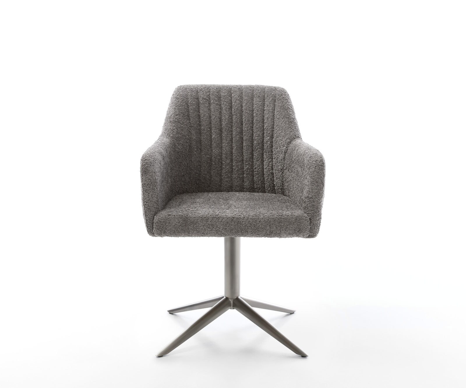 Chaise-pivotante Pejo-Flex bouclé gris pied de chaise 4 branches grafiete pivotement sur 360° fonction bascule ressorts ensachés 2