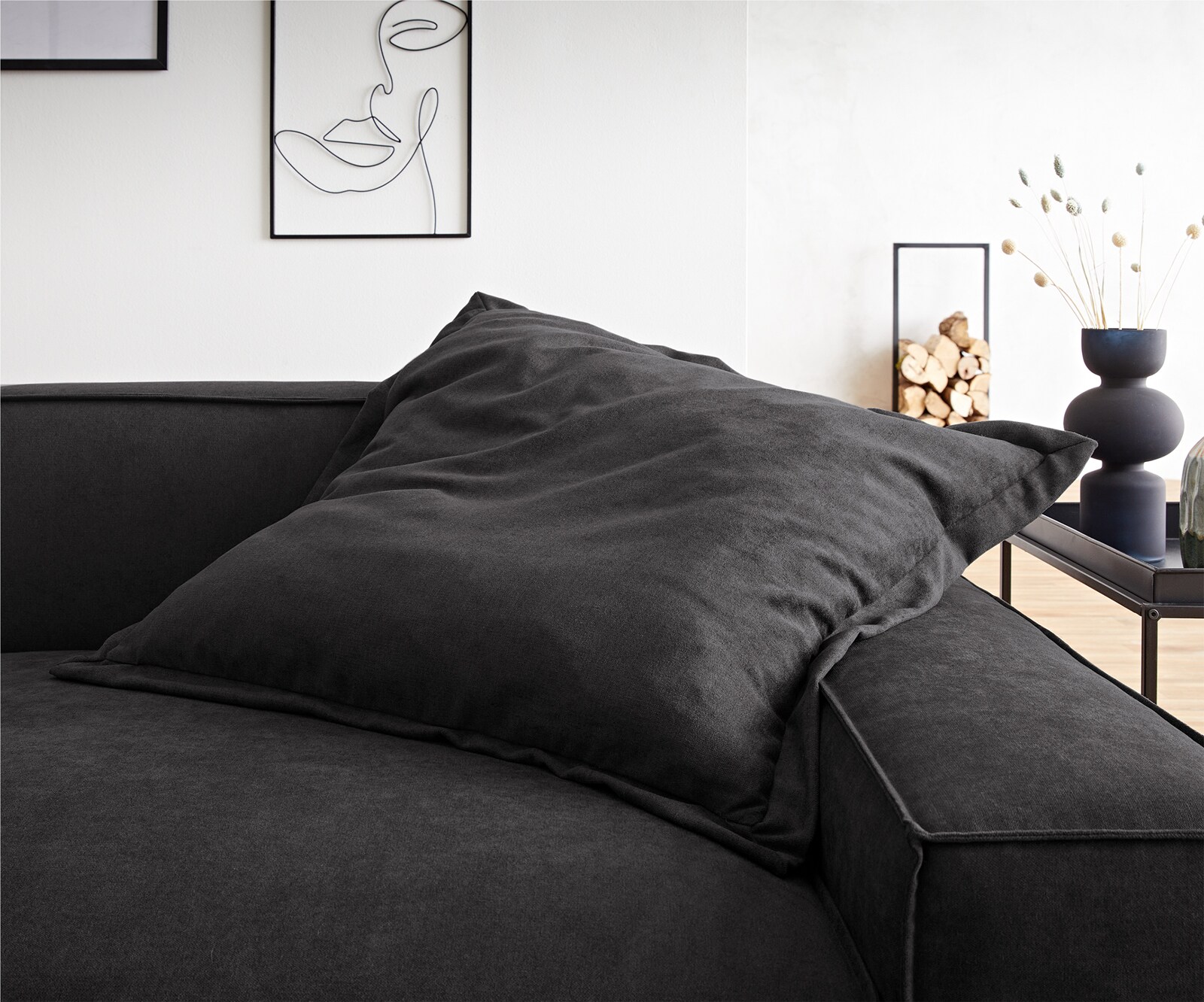 Wurfkissen Sirpio 70x70 Mikrofaser Schwarz 1