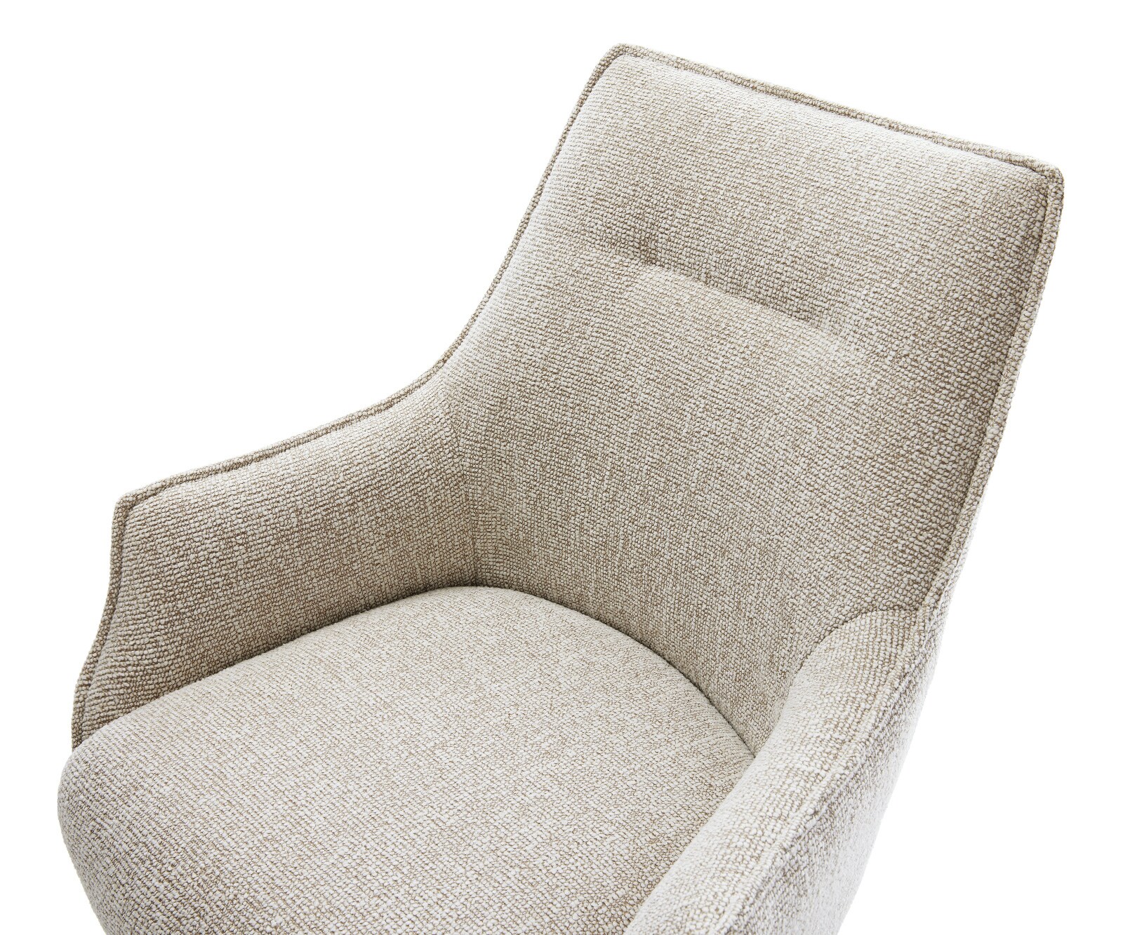 Drehstuhl Alja-Flex mit Armlehnen Webstoff Soft Beige Kreuzgestell breit Edelstahl 360° drehbar Taschenfederkern 4