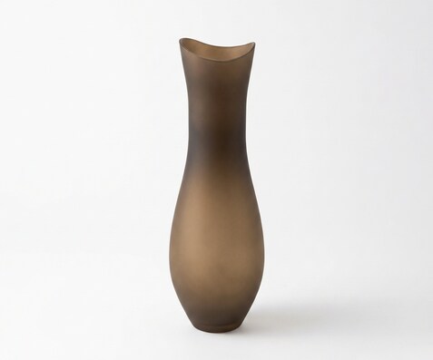 Vase Inclina B14 x T14 x H42 cm Glas Aurum Mundgeblasen