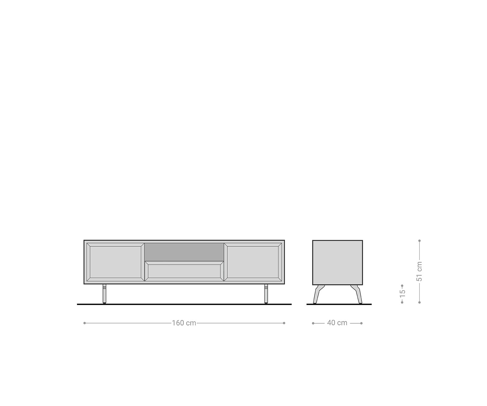 Lowboard Shari 160 cm Akazie Natur 2 Türen 1 Schublade 1 Fach Winkelfuß Metall Schwarz 5 Lowboard Shari 160 cm Akazie Natur 2 Türen 1 Schublade 1 Fach Winkelfuß Metall Schwarz 5