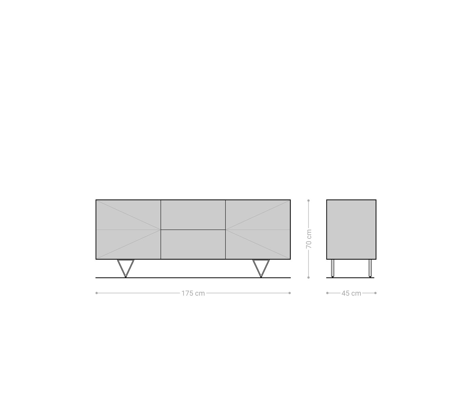 Design-Sideboard Wyatt 175 cm 3D Optik mittig Akazie Natur Edelstahl 5 Design-Sideboard Wyatt 175 cm 3D Optik mittig Akazie Natur Edelstahl 5