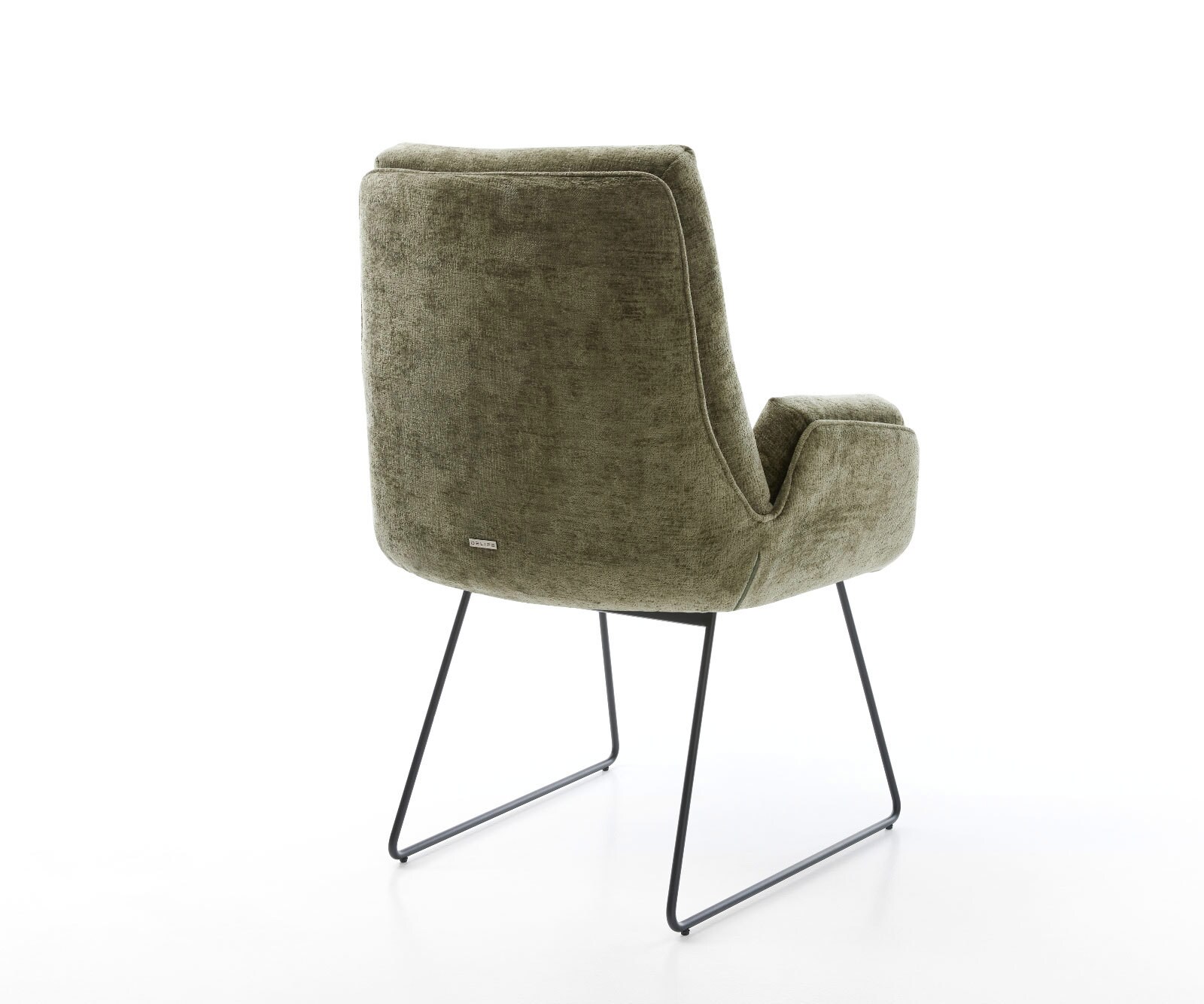Esszimmerstuhl Clea-Flex Chenille Olive Kufengestell Schwarz 4