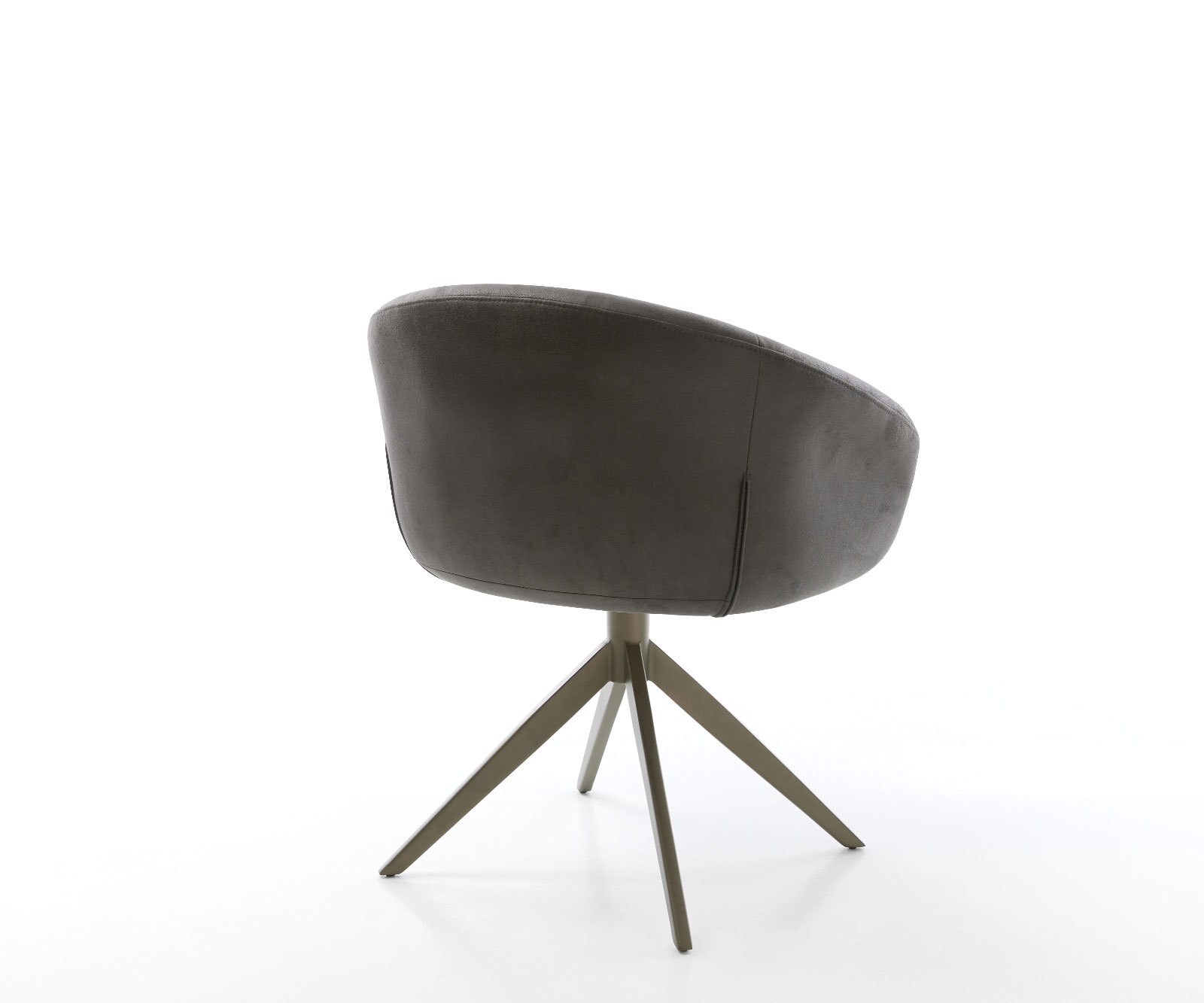 Drehstuhl Vinka-Flex mit Armlehnen Mikrofaser Anthrazit Vintage Kreuzgestell breit Effektfinish Titan 360° drehbar Wippfunktion Taschenfederkern 4