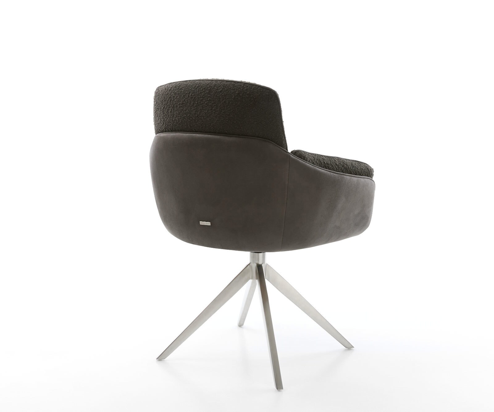 Drehstuhl Luan-Flex mit Armlehnen Materialmix Schwarz Kreuzgestell breit Edelstahl 360° drehbar Wippfunktion 4 Drehstuhl Luan-Flex mit Armlehnen Materialmix Schwarz Kreuzgestell breit Edelstahl 360° drehbar Wippfunktion 4