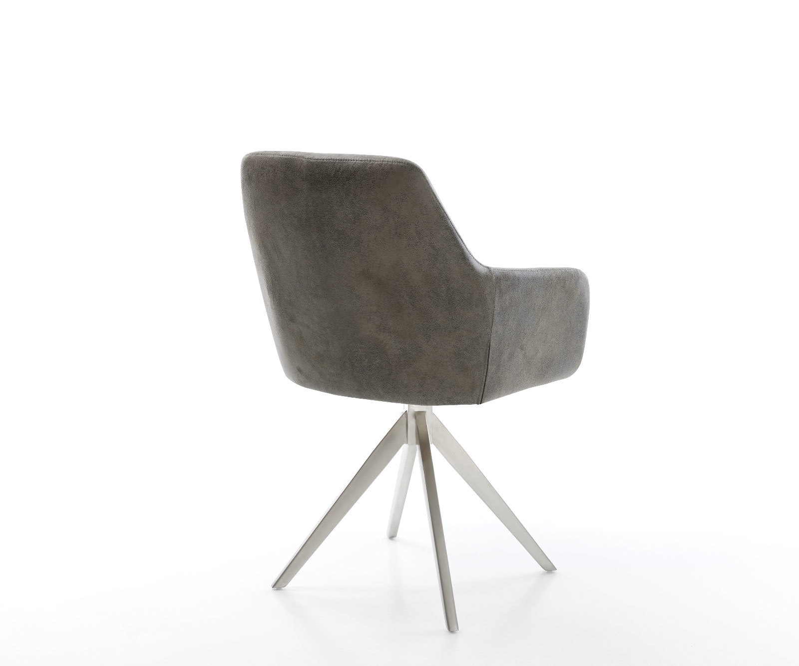 Chaise-de-salle-à-manger Pejo-Flex microvelours gris antique pied croisé angulaire acier inoxydable brossé ressorts ensachés 5 Chaise-de-salle-à-manger Pejo-Flex microvelours gris antique pied croisé angulaire acier inoxydable brossé ressorts ensachés 5