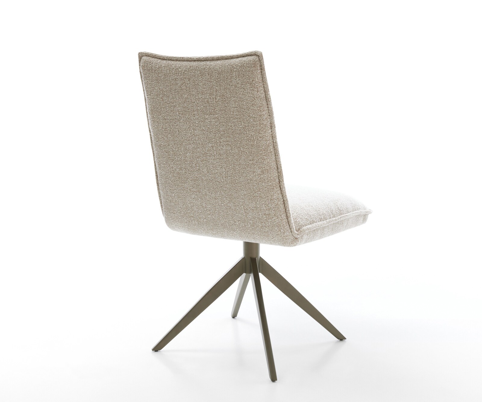 Chaise-pivotante Lelio-Flex tissu tissé doux beige pied croisé large aspect titane pivotement sur 360° fonction bascule resorts ensachés 5