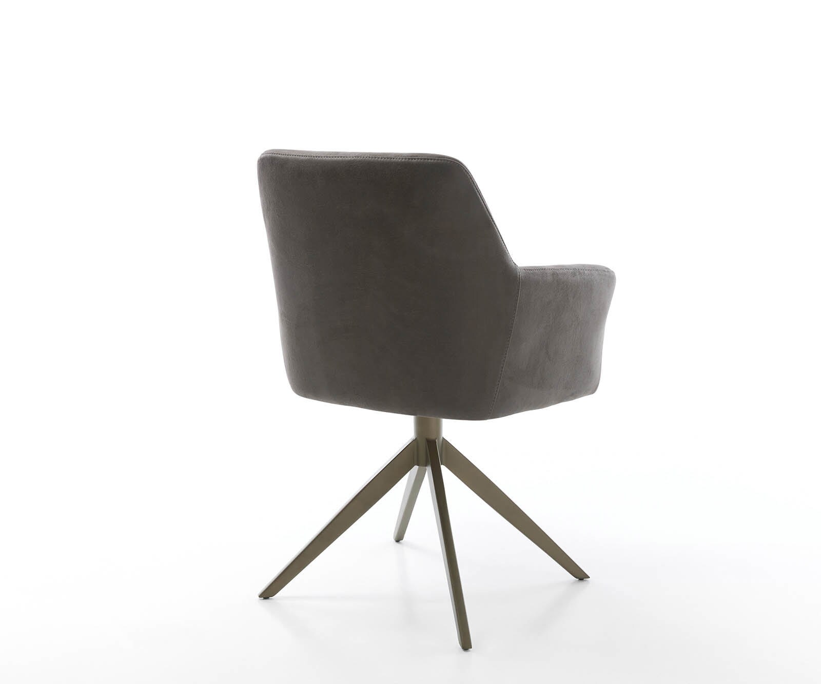 Drehstuhl Xana-Flex mit Armlehnen Mikrofaser Anthrazit Vintage Kreuzgestell breit Effektfinish Titan 360° drehbar Taschenfederkern 4