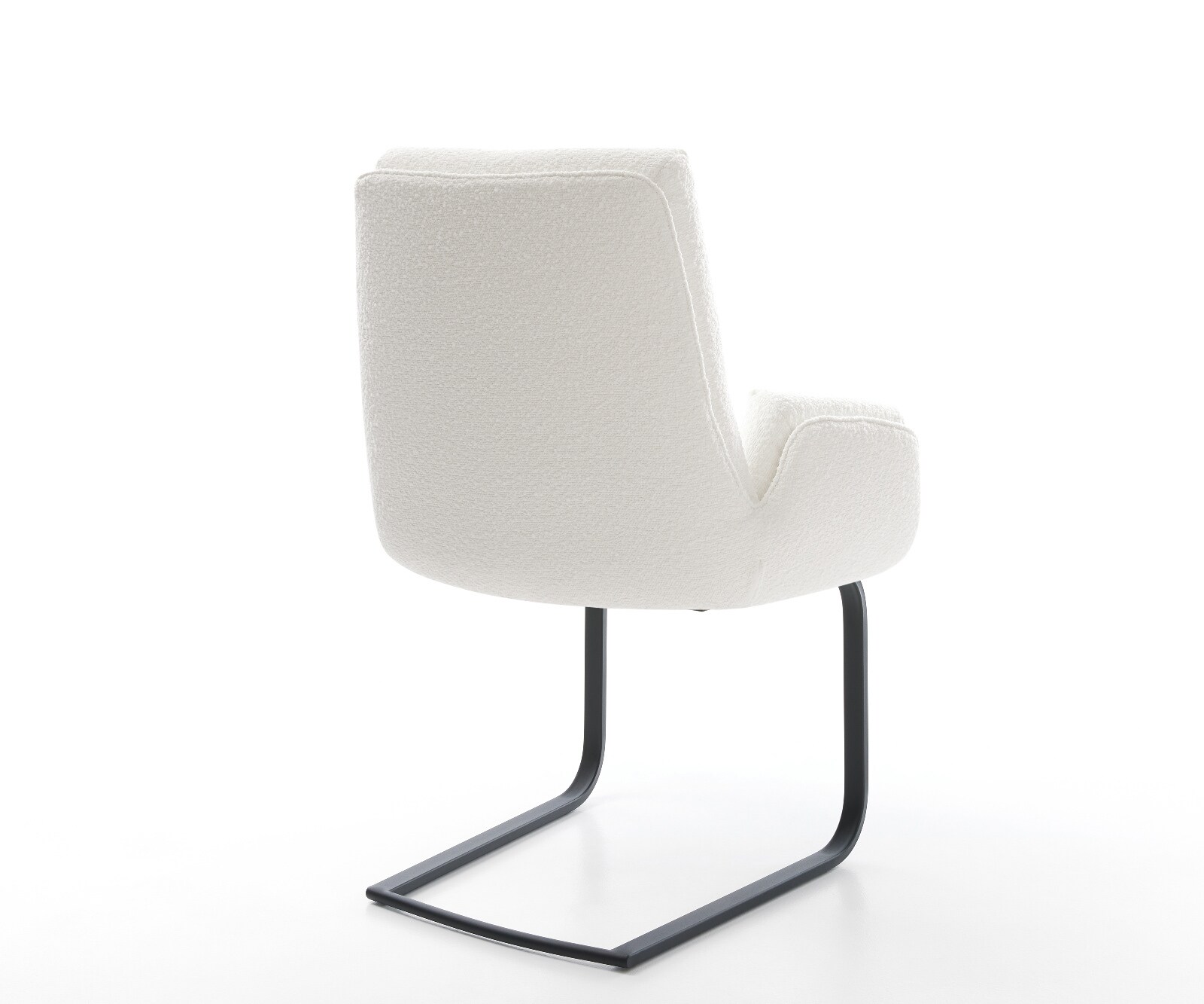 Cantilever Clea-Flex bouclé crème-blanc pied cantilever plat noir 4