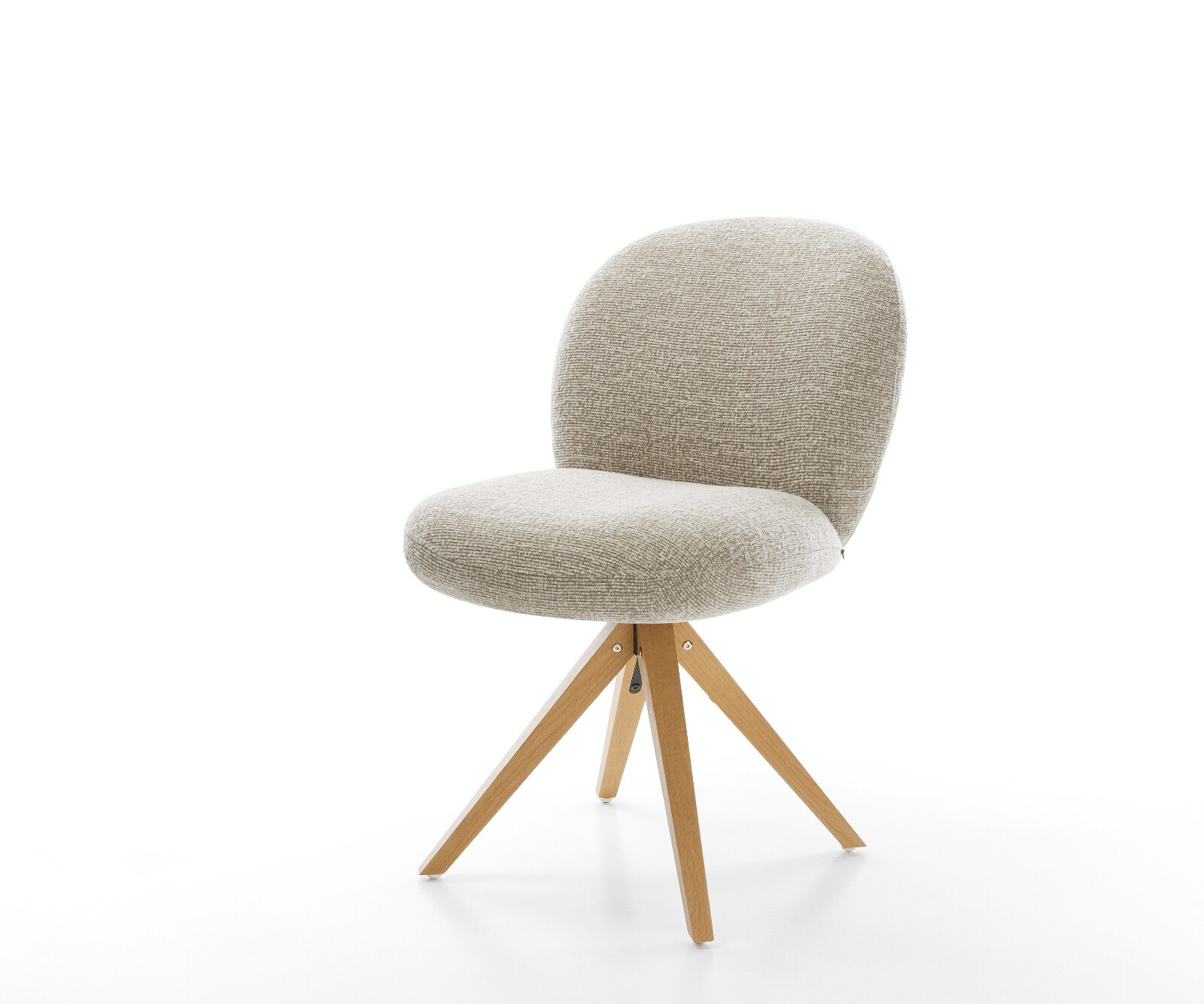 Drehstuhl Nube-Flex Webstoff Soft Beige Holzgestell kantig Natur 180° drehbar Taschenfederkern 1