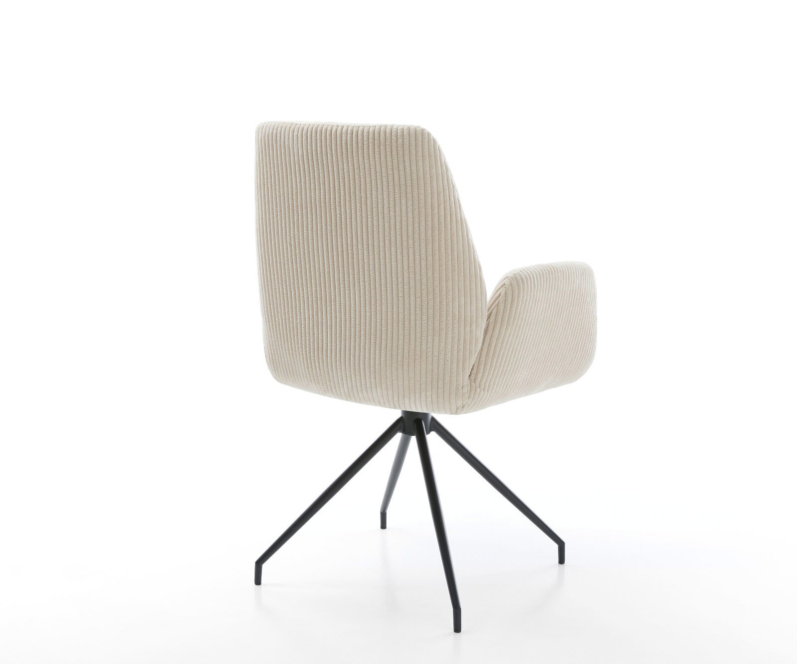 Esszimmerstuhl Zoa-Flex Cord Beige Kreuzgestell konisch Schwarz Taschenfederkern 4