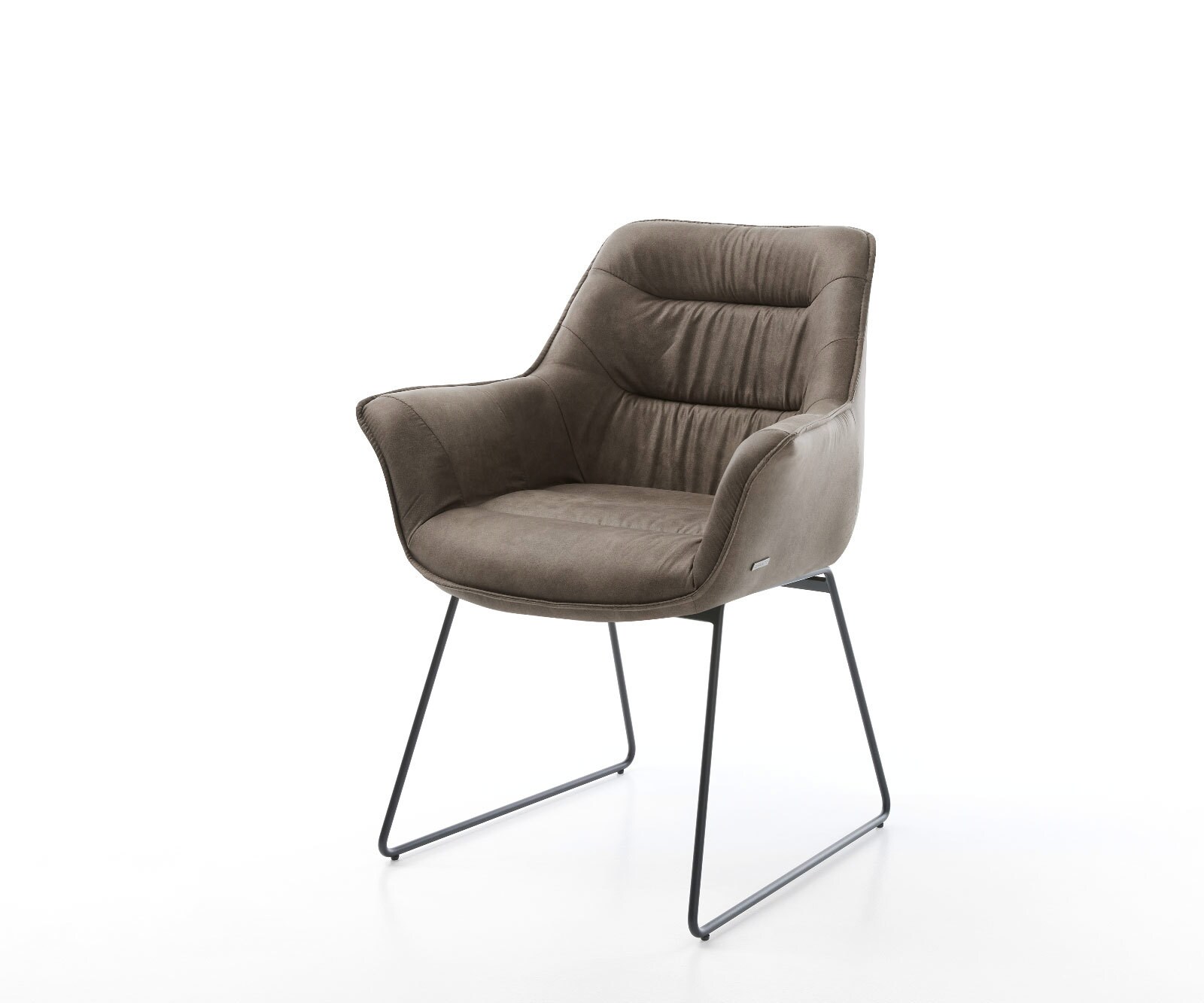 Esszimmerstuhl Kaira-Flex Taupe Vintage Kufengestell Schwarz