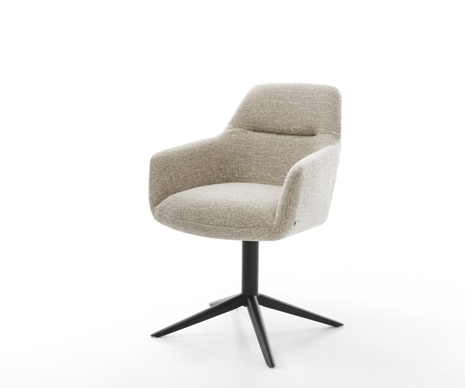 Chaise-pivotante Pejo-Flex tissu tissé doux beige pied de chaise 4 branches noir pivotement sur 360° fonction bascule resorts ensachés 1
