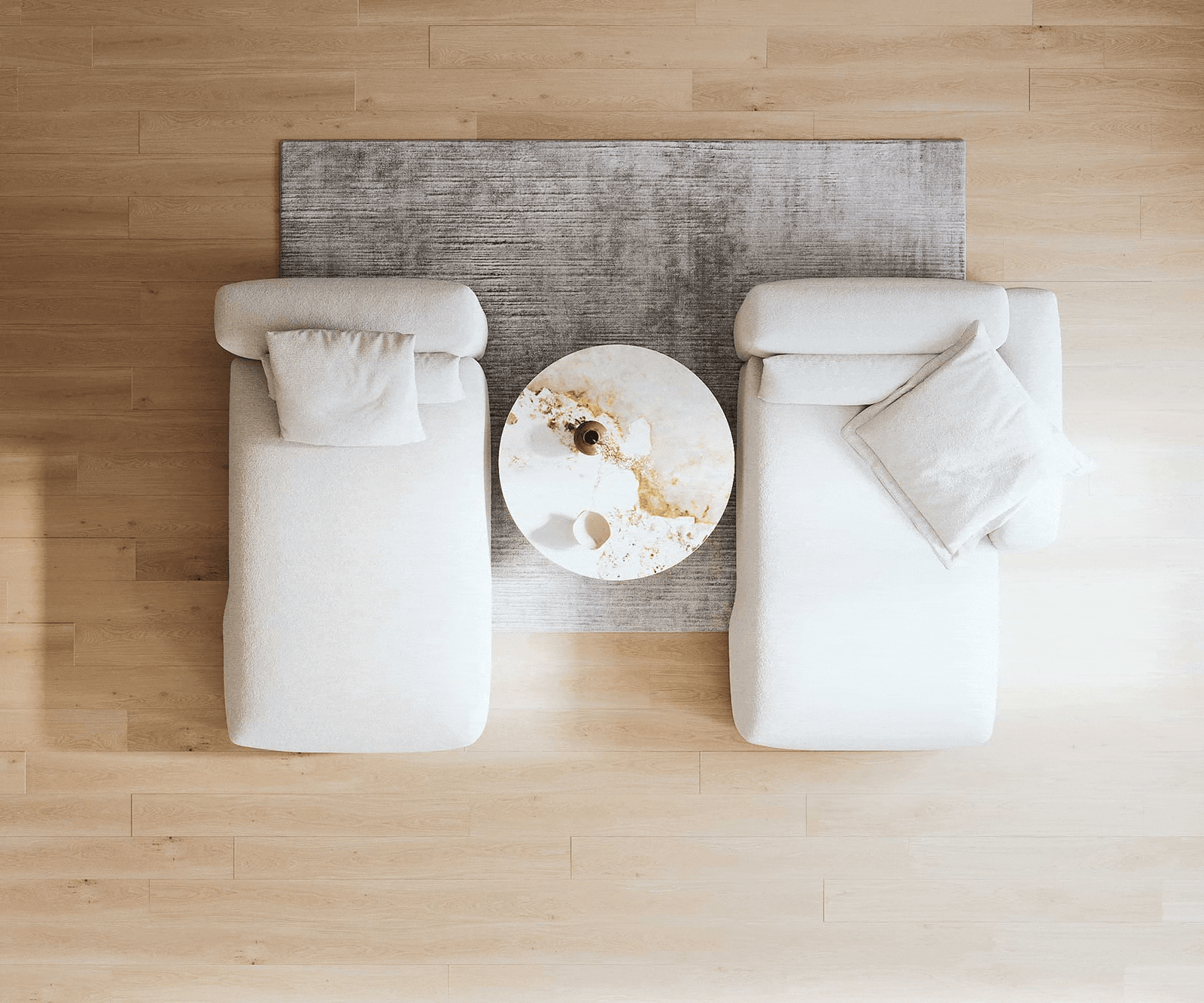 Ecksofa Freestyle 310x200 cm Bouclé Soft Beige Kappnaht 6