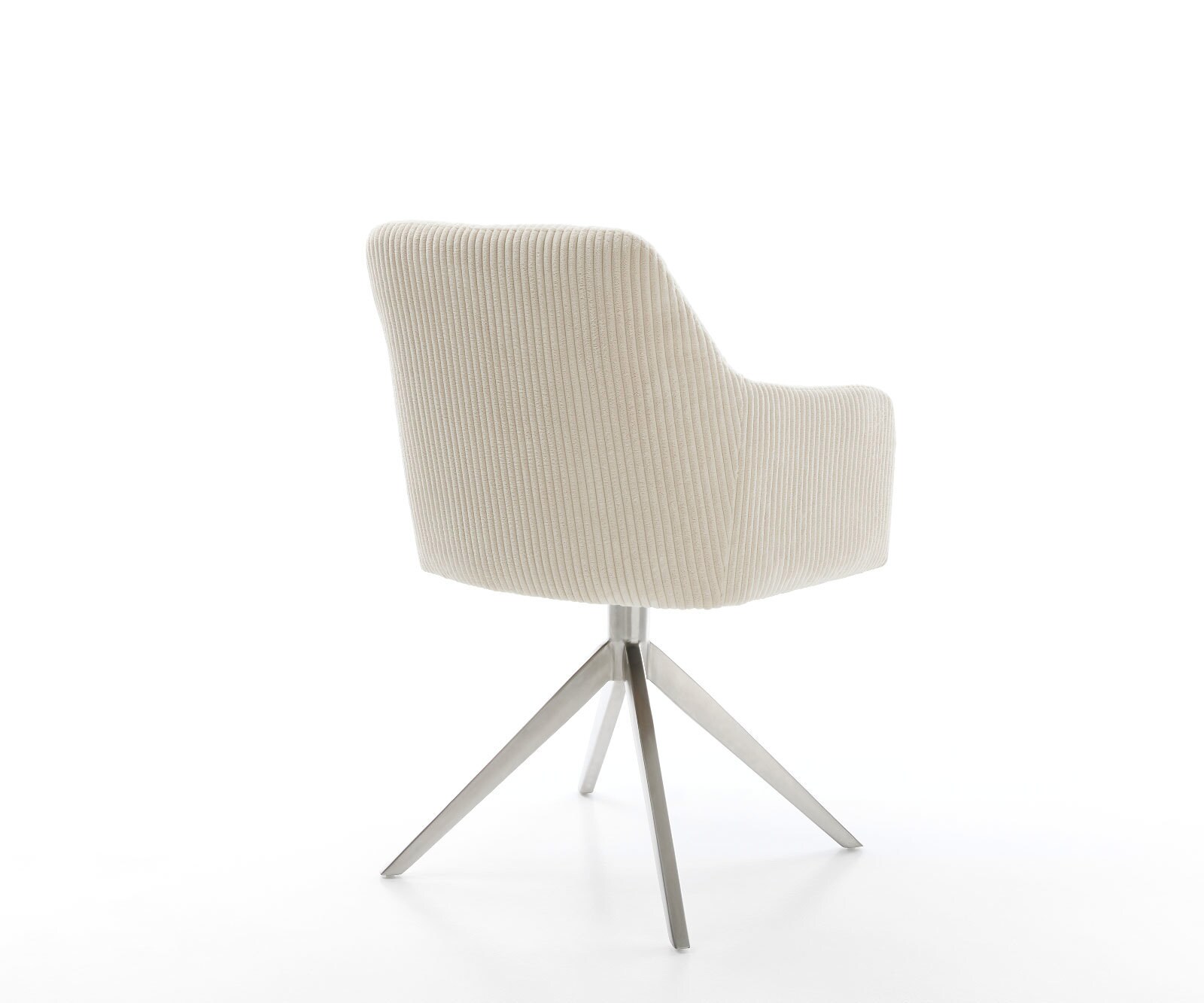 Esszimmerstuhl Greg-Flex Cord Beige Kreuzgestell breit Edelstahl Taschenfederkern 5