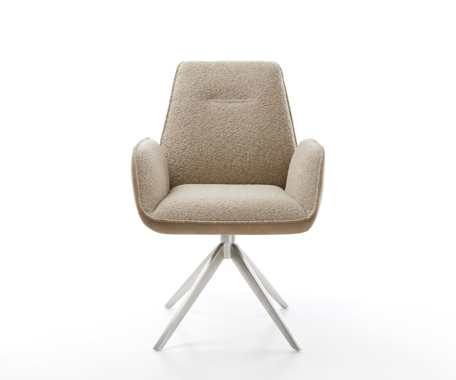 Drehstuhl Zoa-Flex Materialmix Schlamm Kreuzgestell breit Edelstahl 360° drehbar Wippfunktion Taschenfederkern 2