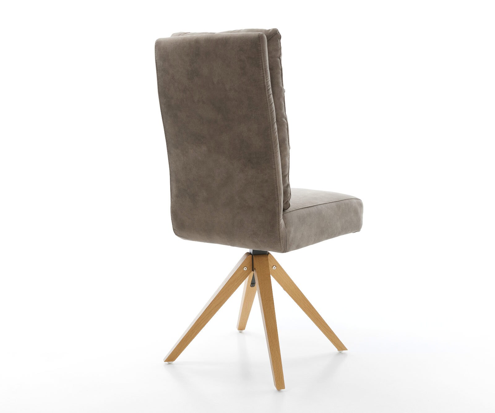 Esszimmerstuhl Pela-Flex Mikrofaser Taupe Vintage Holzgestell kantig Natur Taschenfederkern 4 Esszimmerstuhl Pela-Flex Mikrofaser Taupe Vintage Holzgestell kantig Natur Taschenfederkern 4