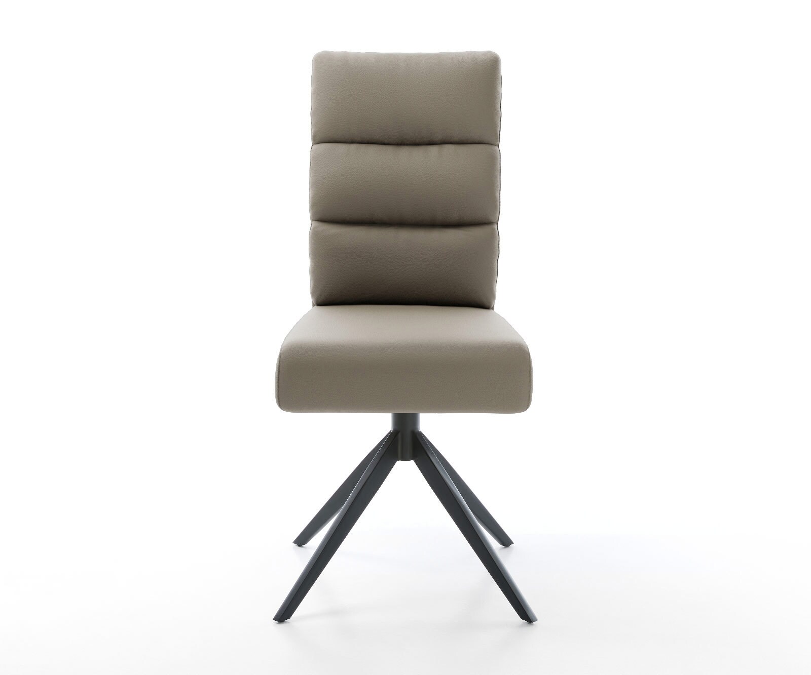 Chaise-pivotante Pela-Flex cuir de vache couleur boue pied croisé large noir pivotement sur 360° fonction bascule ressorts ensachés 1