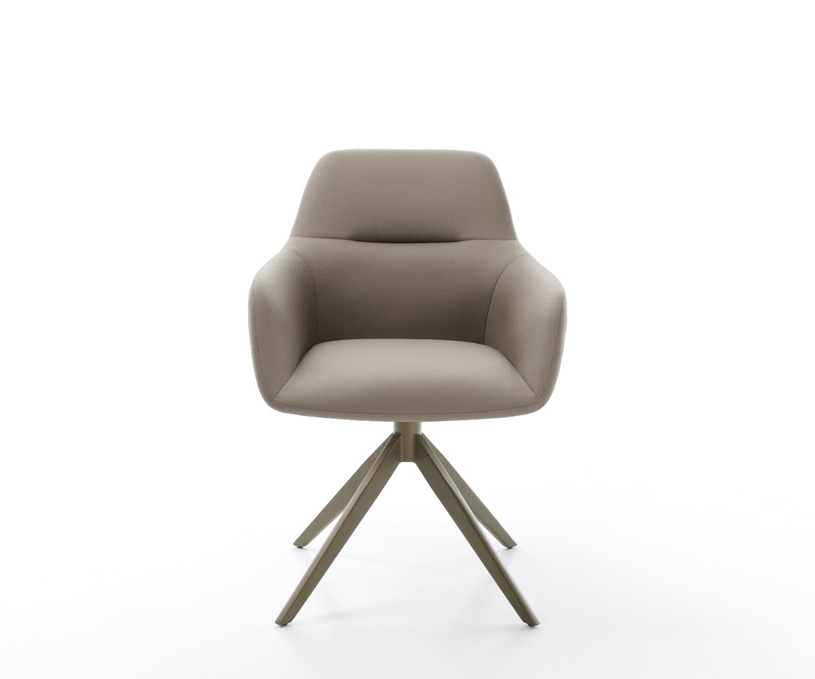 Drehstuhl Pejo-Flex Echt-Leder Schlamm Kreuzgestell breit Effektfinish Titan 360° drehbar Wippfunktion Taschenfederkern 2