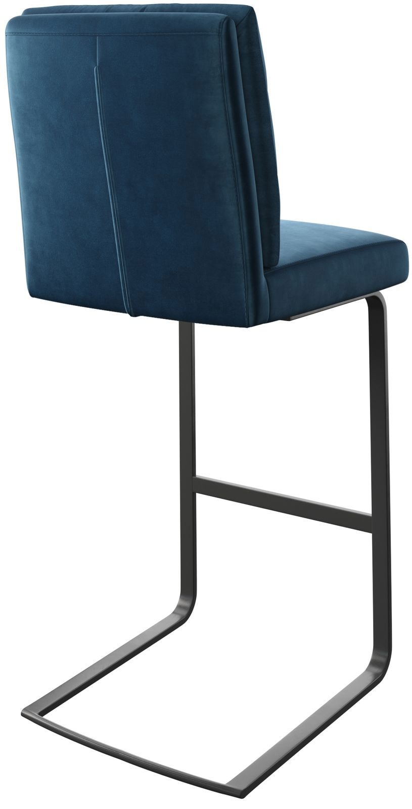Chaise-de-bar Pela-Flex velours bleu chaise cantilever métal plat 4