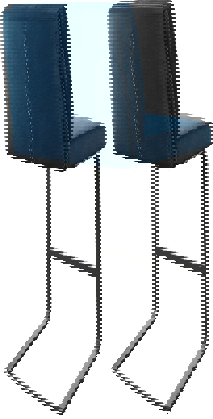 Barstuhl Pela-Flex Samt Blau Freischwinger flach Metall 4 Barstuhl Pela-Flex Samt Blau Freischwinger flach Metall 4