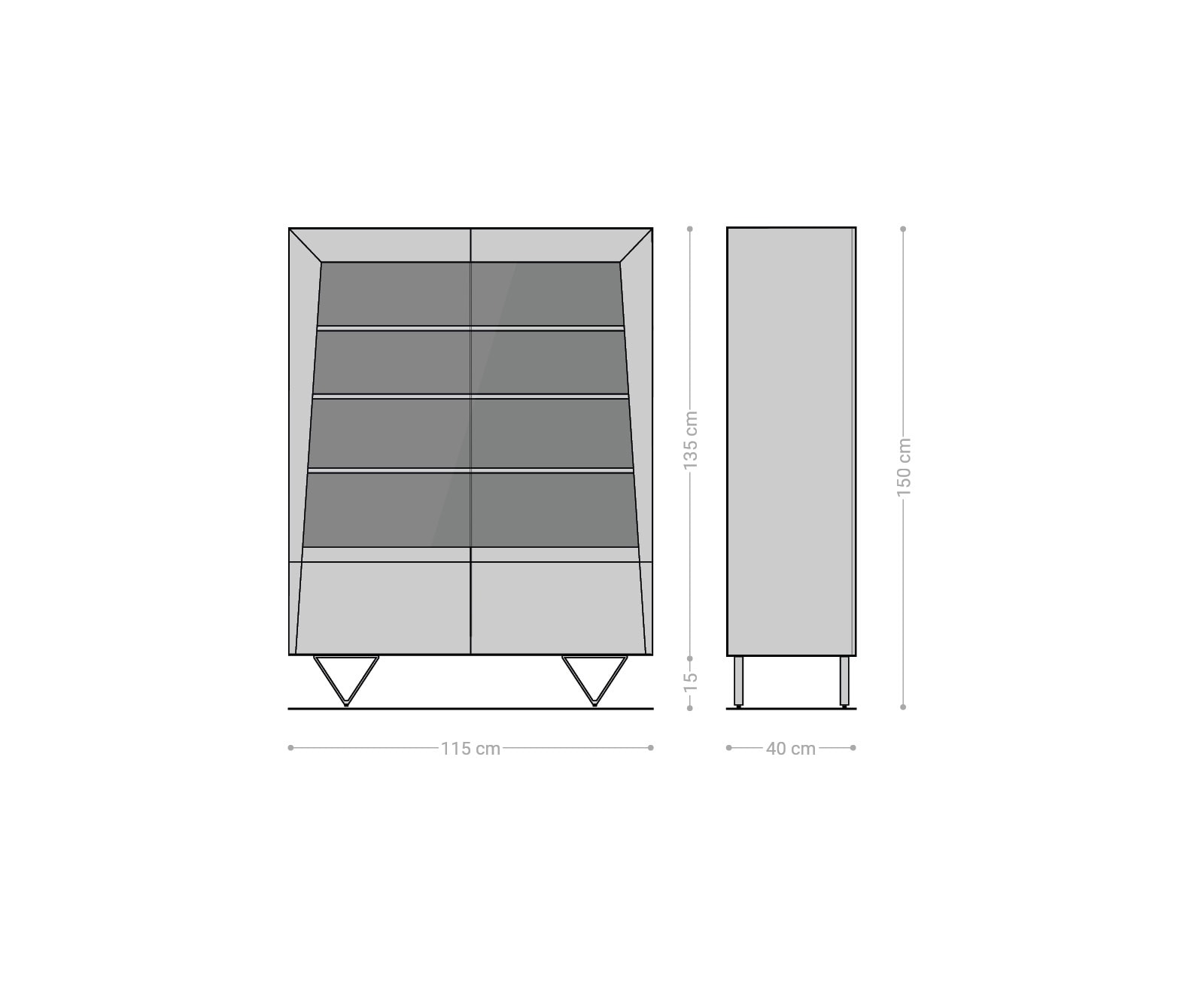 Highboard Kayu 115x150 cm Akazie Natur 2 Glastüren V-Fuß 5 Highboard Kayu 115x150 cm Akazie Natur 2 Glastüren V-Fuß 5