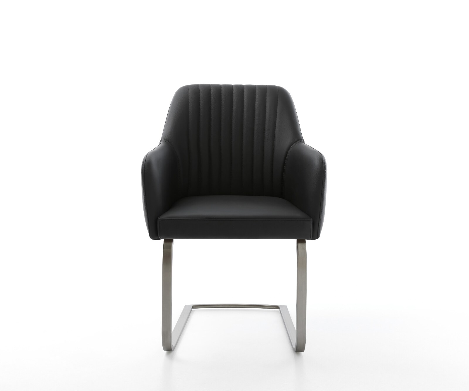 Cantilever Greg-Flex cuir de vache noir pied cantilever plat grafiete ressorts ensachés 1