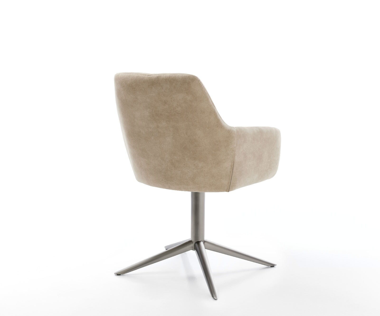 Chaise-pivotante Pejo-Flex microvelours beige vintage pied de chaise 4 branches grafiete pivotement sur 360° fonction bascule ressorts ensachés 5