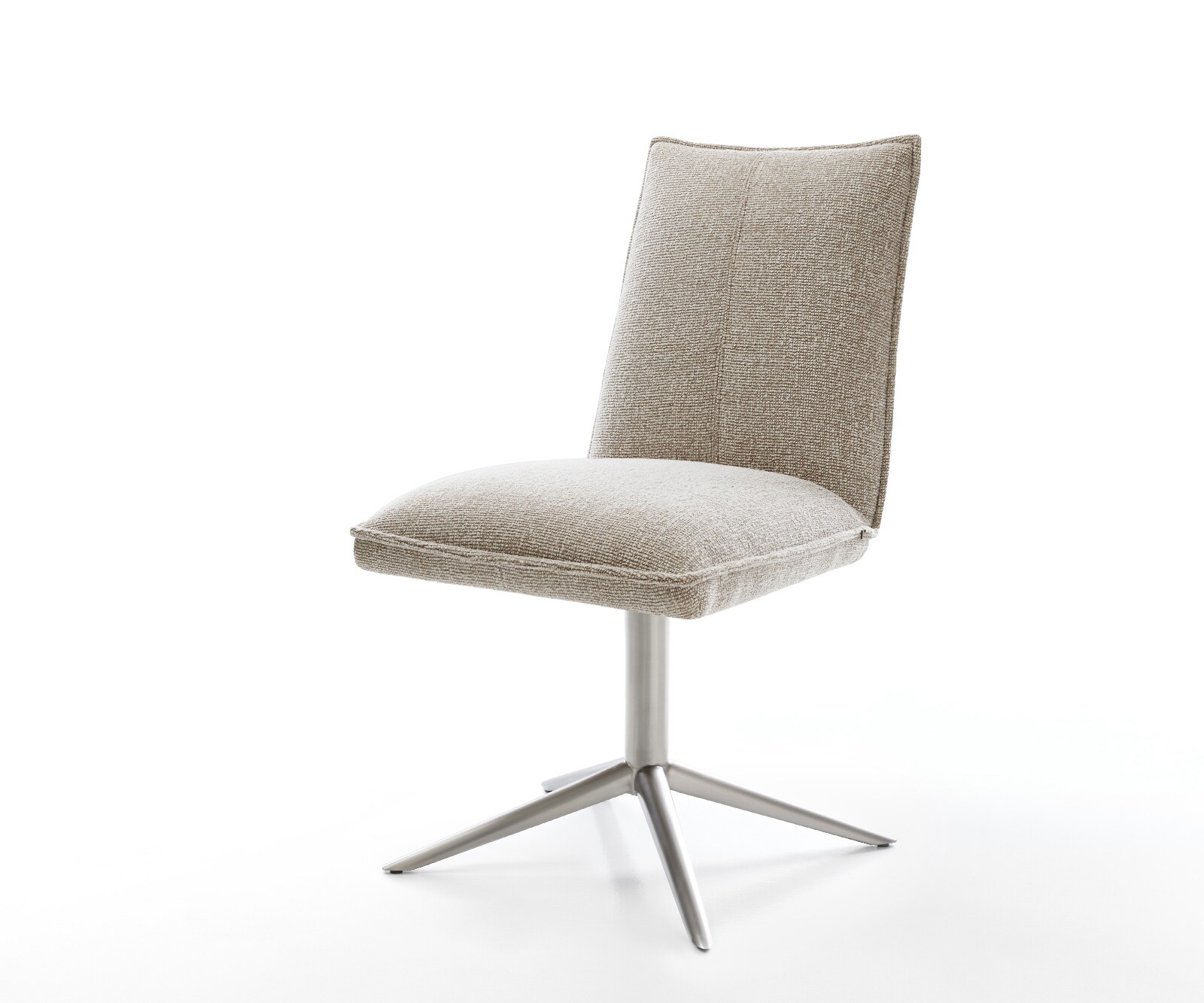 Drehstuhl Lelio-Flex Webstoff Soft Beige Fußkreuz Edelstahl 360° drehbar Wippfunktion Taschenfederkern 1
