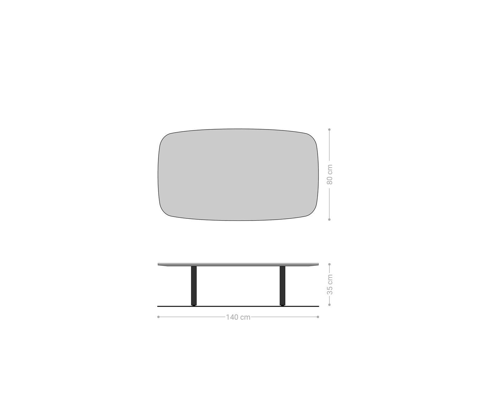 Table basse Edge forme bateau 140x80 cm céramique Onyx Champagne Lumia acrylique 8
