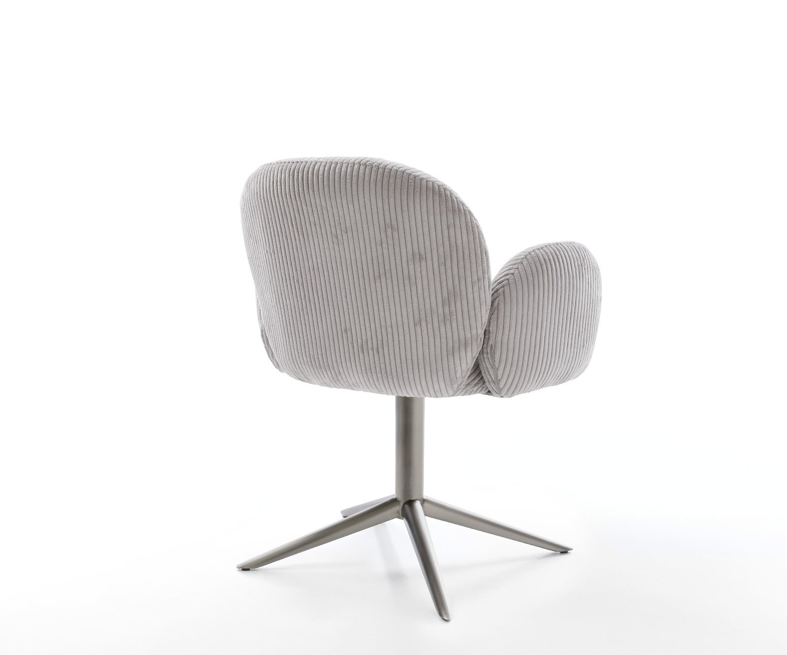 Drehstuhl Nube-Flex mit Armlehnen Cord Silbergrau Fußkreuz Graphit 360° drehbar Wippfunktion Taschenfederkern 4