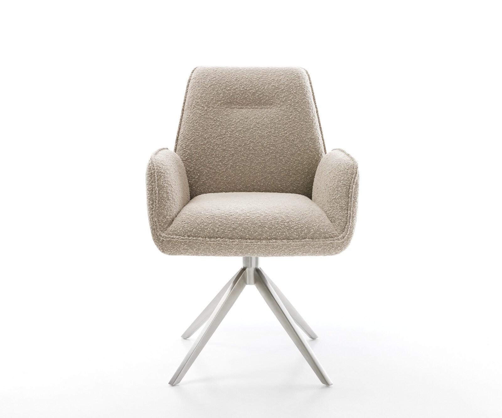 Chaise-pivotante Zoa-Flex bouclé boue pied croisé large acier inoxydable pivotement sur 360° fonction bascule ressorts ensachés 1