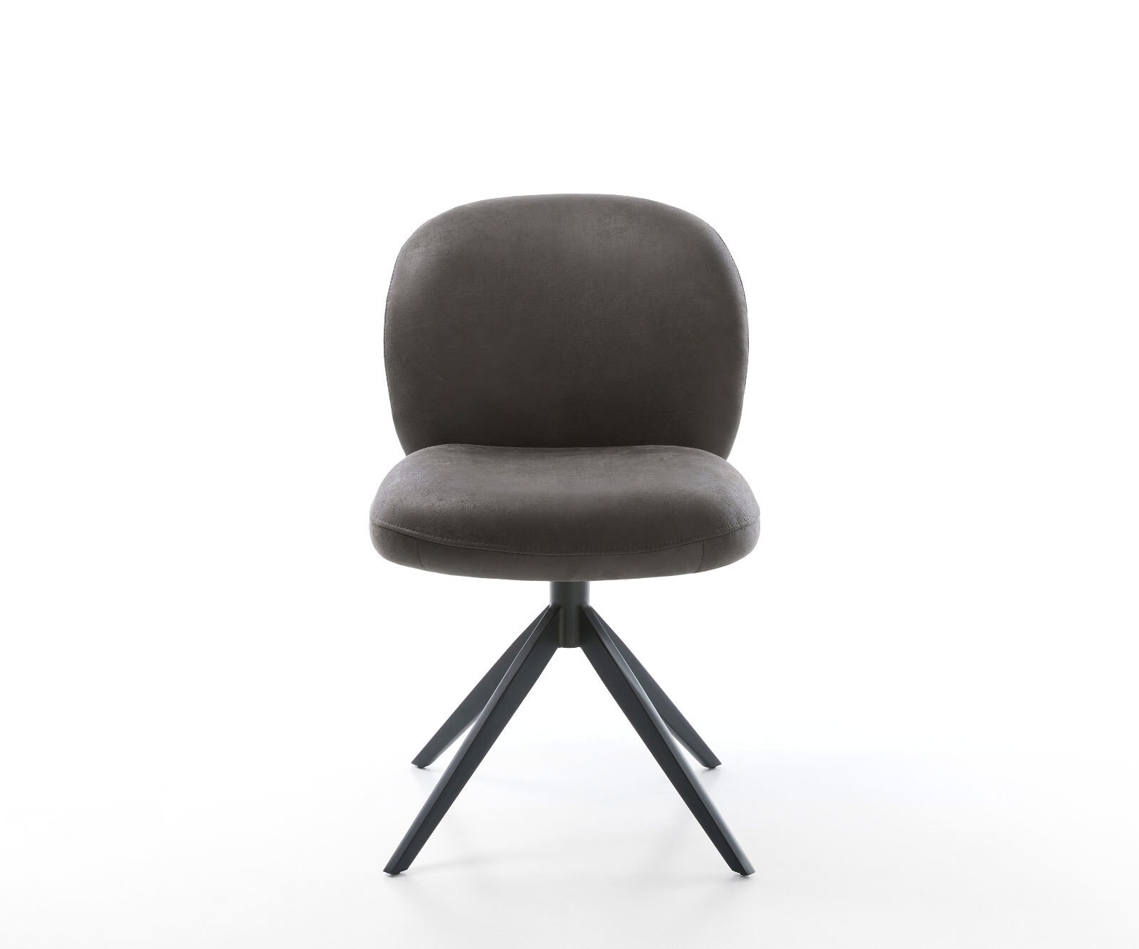 Drehstuhl Nube-Flex Mikrofaser Anthrazit Vintage Kreuzgestell breit Schwarz 360° drehbar Wippfunktion Taschenfederkern 1