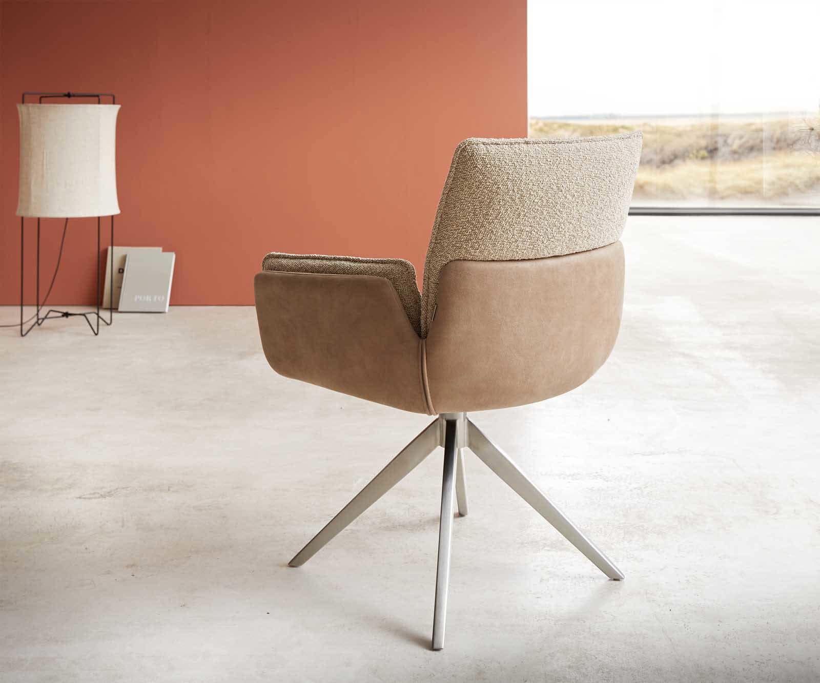 Drehstuhl Nela-Flex Materialmix Schlamm Kreuzgestell breit Edelstahl 360° drehbar 4 Drehstuhl Nela-Flex Materialmix Schlamm Kreuzgestell breit Edelstahl 360° drehbar 4