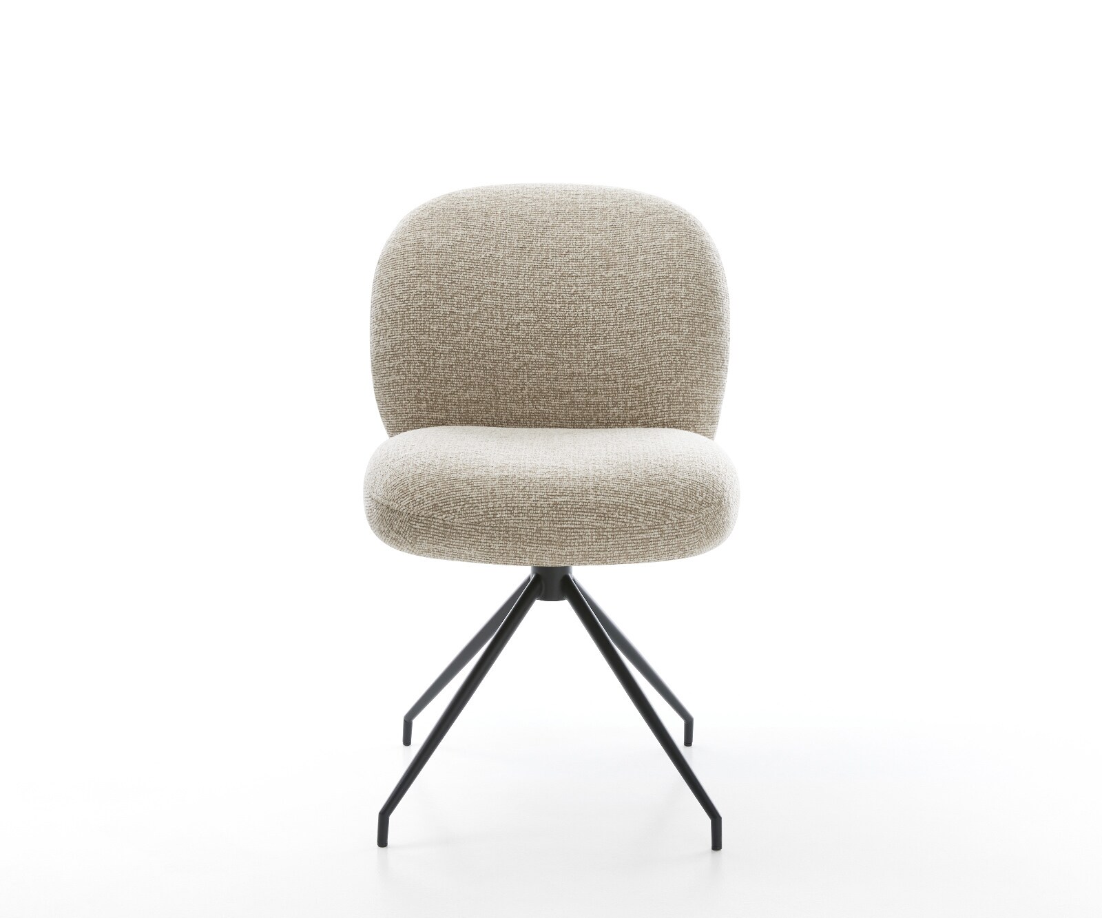 Esszimmerstuhl Nube-Flex Webstoff Soft Beige Kreuzgestell konisch Schwarz Taschenfederkern 1
