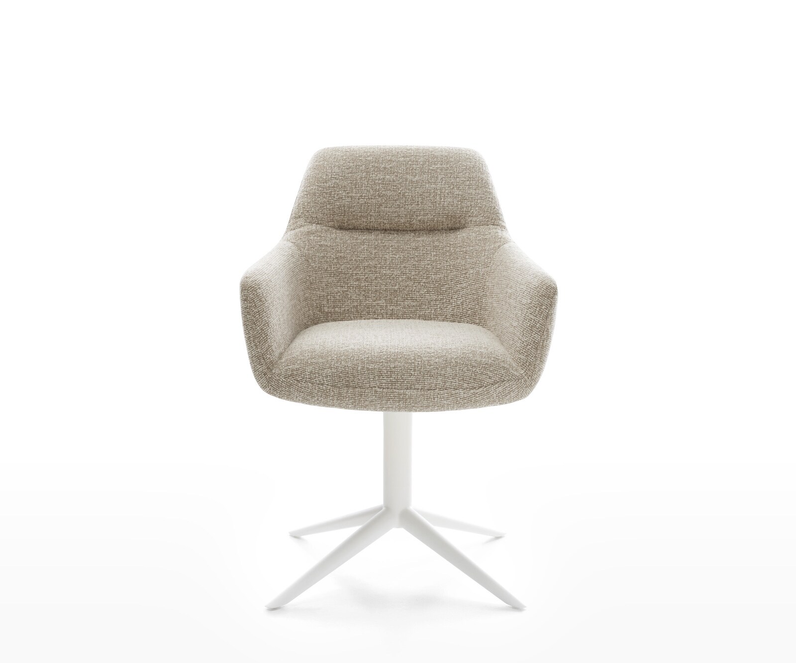 Chaise-pivotante Pejo-Flex tissu tissé doux beige pied de chaise 4 branches blanc pivotement sur 360° fonction bascule resorts ensachés 2