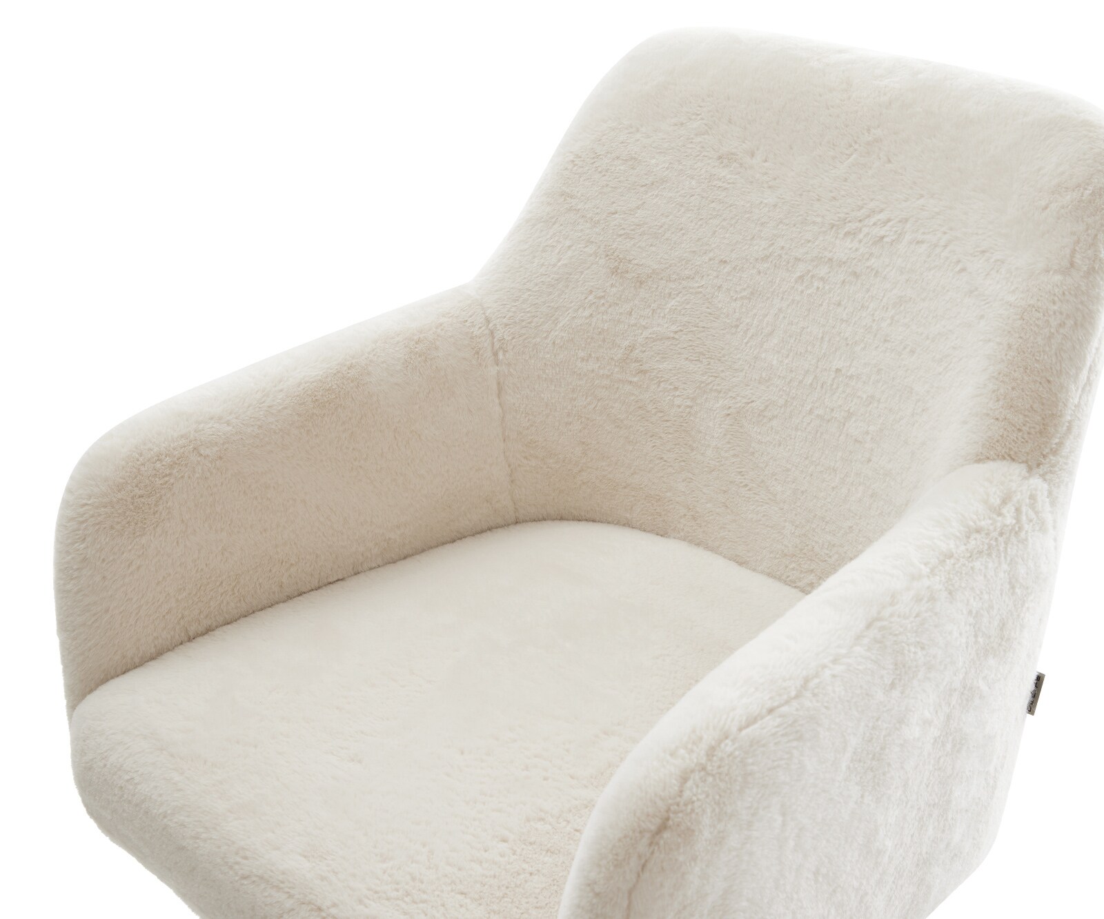 Esszimmerstuhl Greg-Flex Plüsch Creme-Weiß Kufengestell Schwarz Taschenfederkern 3