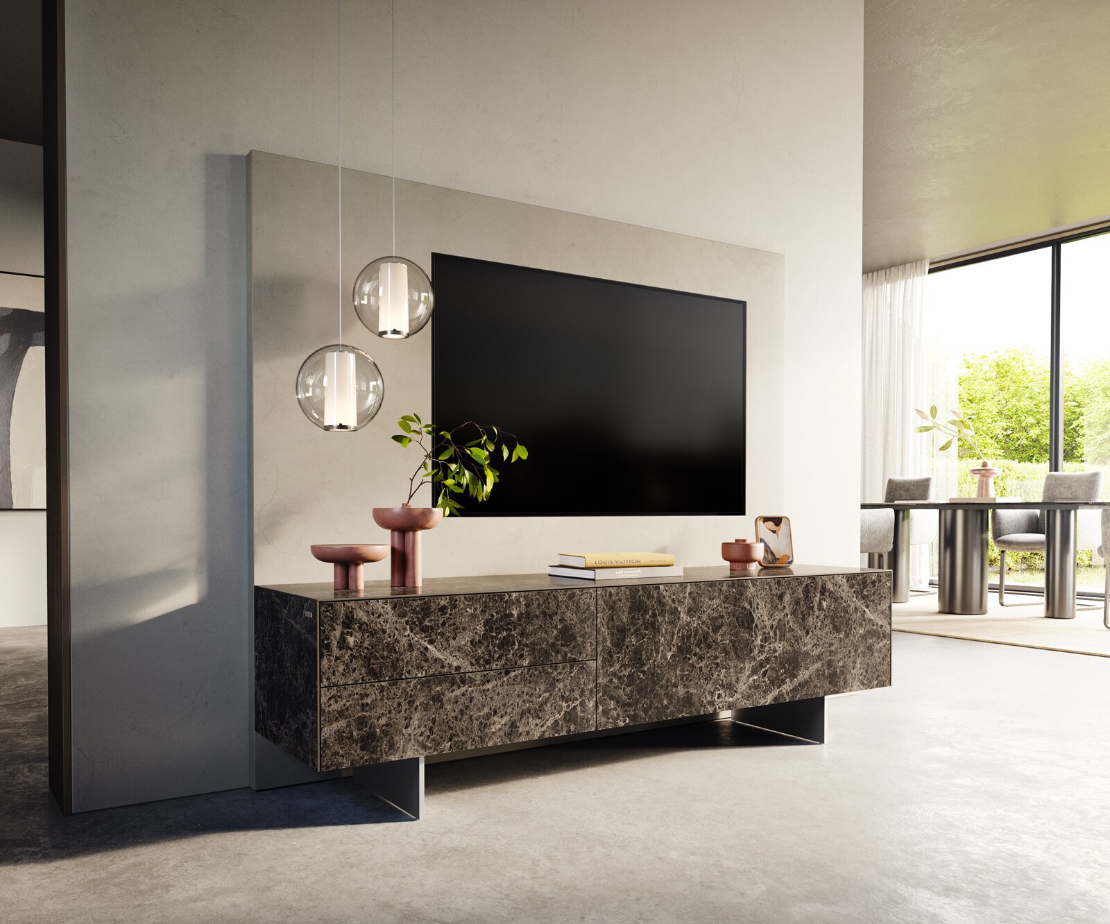 Lowboard Cuor 180 cm Keramik 1 Klappe 2 Schubfächer  3 Lowboard Cuor 180 cm Keramik 1 Klappe 2 Schubfächer  3