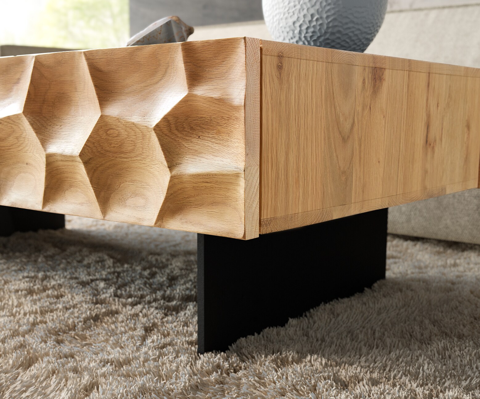 Fuß Schwebeoptik 20 cm Metall Schwarz für Kastenmöbel der Tiefe 60cm (2er Set) 1