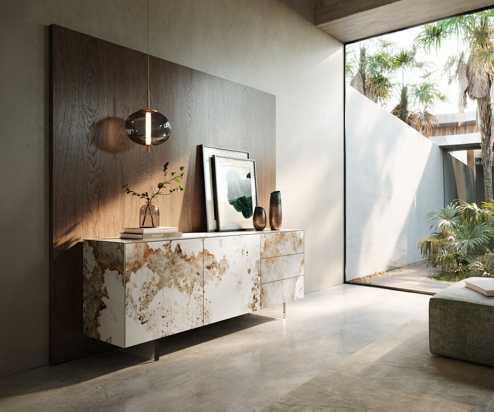 Sideboard Cuor 180 cm Keramik 2 Türen 3 Schubfächer 5