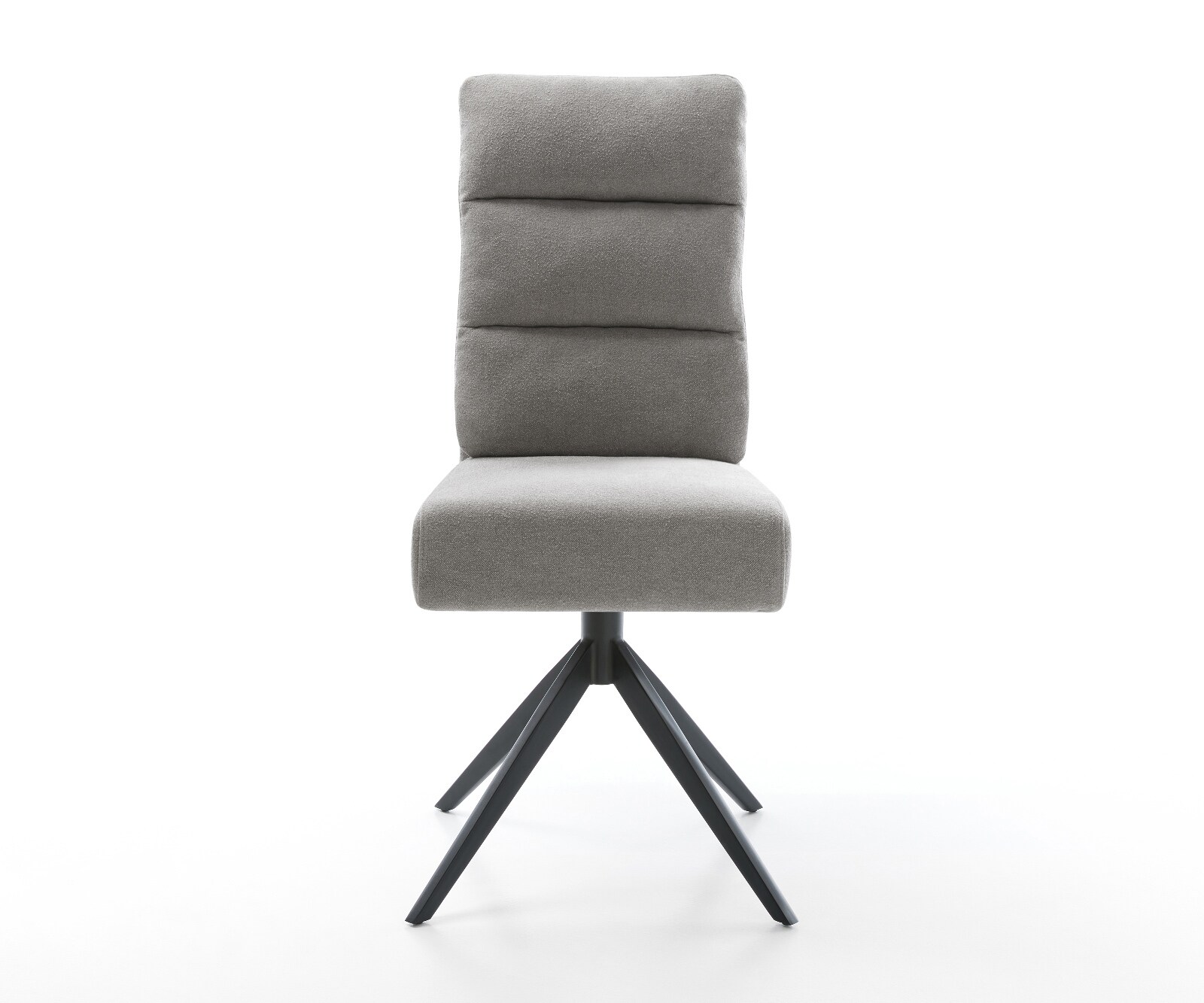 Drehstuhl Pela-Flex Strukturstoff Soft Grau Kreuzgestell breit Schwarz 360° drehbar Wippfunktion Taschenfederkern 1