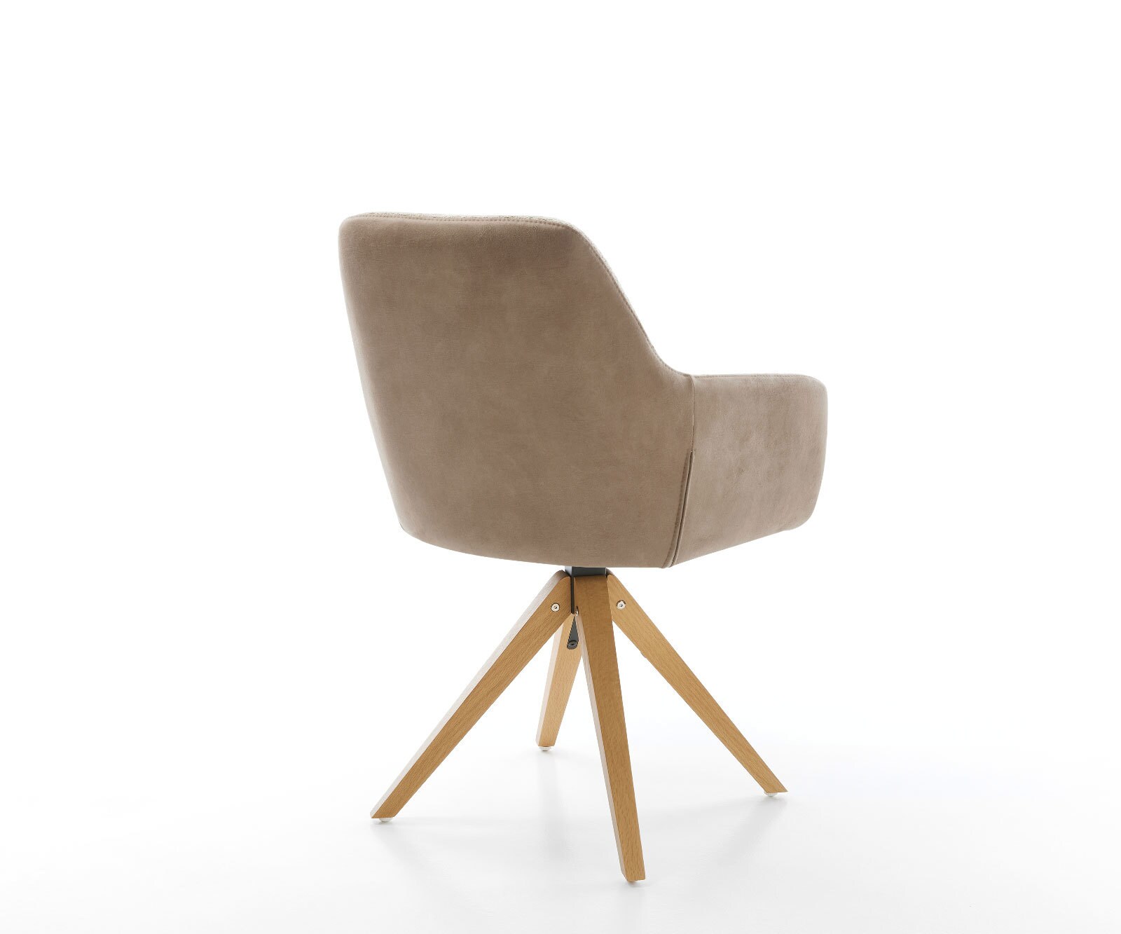 Chaise-pivotante Pejo-Flex tissu mixte couleur boue pied en bois angulaire blanc pivotement sur 180° ressorts ensachés 4 Chaise-pivotante Pejo-Flex tissu mixte couleur boue pied en bois angulaire blanc pivotement sur 180° ressorts ensachés 4